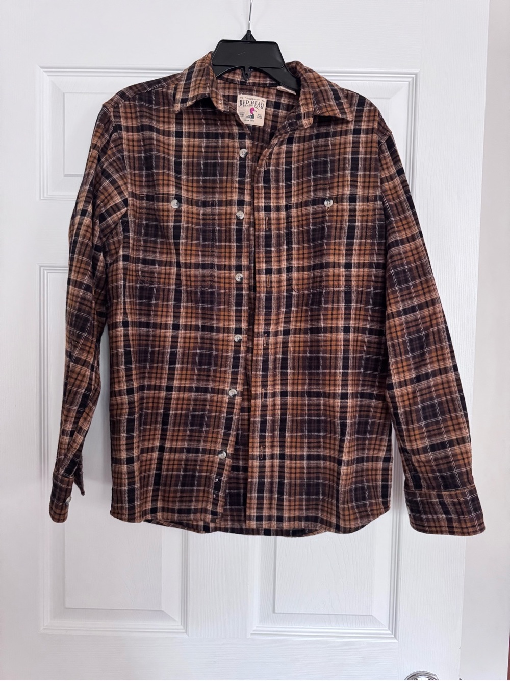RedHead Brown and Black Plaid Button-Down Shirt